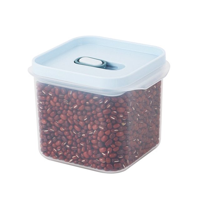 Dry Food Dispenser Removable Baffles Large Capacity Transparent Box Sealed Lid Moisture Proof Dust-proof Reusable Rice Grain Storage Box Fridge Food Sealed Jar Kitchen Organizer