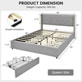 thumbnail image 3 of Gymax Queen Upholstered Bed Frame with 4 Storage Drawers Headboard Silver, 3 of 9