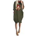 thumbnail image 2 of Styesk Robes pour Femmes la Mode Robe d'Hiver pour Femmes Grande Taille Ample avec Poches Robe de Noël Imprimée, 2 of 5