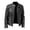 Black, variant on WRKEKC Men's Faux Leather Jacket Solid Color Long Sleeve, Stand Collar Casual Coat for Urban Stylish Outerwear Black XL