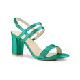 thumbnail image 1 of BLISSFUL STEP Women's Slingback Block Heel Ankle Strap Sandals Green 7, 1 of 7