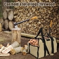 thumbnail image 2 of MesaSe Sac Porte-Bûches Grand Sac Fourre-Tout en Toile pour Bois de Chauffage Sac Porte-Bûches avec Sangle Réglable Sac de Rangement pour Cheminée Branche de Bois, 2 of 8