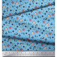 thumbnail image 2 of Soimoi Cotton Poplin Fabric Anchor Hook,Shell & Starfish Ocean Fabric Prints by Yard 56 Inch Wide, 2 of 3