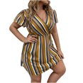 thumbnail image 2 of EGNMCR Robes de Fête pour Femmes Femmes Grande Taille Été Décontracté Manches Courtes Col en V Manches Imprimées Robes Robe Ample, 2 of 7