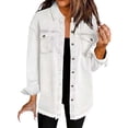 thumbnail image 1 of Yubnlvae Veste-Chemise en Denim Blanchi à la Mode Décontractée pour Femme, G, 1 of 3