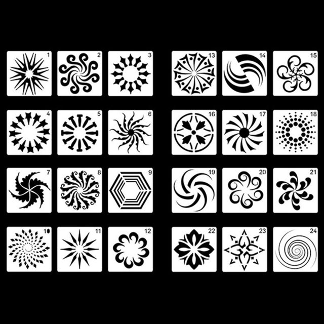 24PCS Painting Stencil DIY Mandala Pattern Drawing Template Journal Stencil