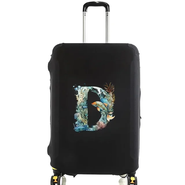 Luggage Covers Protective Cover Travel Luggage Scratch Proof Dust Cover Reusable Dust Cover Washable Fish Letter Print Pattern 8fish letter D XL