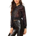 thumbnail image 4 of INSPIRE CHIC Blouson Bomber Court à Paillettes Scintillantes avec Fermeture Éclair pour Femme, 4 of 7