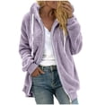 thumbnail image 1 of cllios Womens Winter Fuzzy Fleece Jacket Hooded Color Block Patchwork Cardigan Coats Oversized Fluffy Sherpa Outerwear with Pockets, 1 of 4