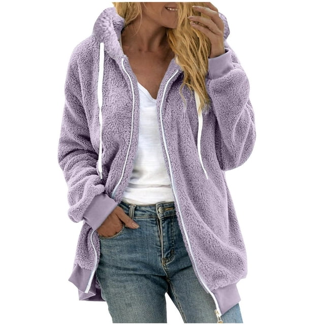 cllios Womens Winter Fuzzy Fleece Jacket Hooded Color Block Patchwork Cardigan Coats Oversized Fluffy Sherpa Outerwear with Pockets