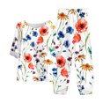 thumbnail image 4 of Chemises à Manches Courtes pour Femmes Mode Dames Imprimé Floral Manches Courtes Coton Lin Ensemble Haut et Pantalon Décontractés Manches Courtes pour Femmes, 4 of 4