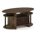 thumbnail image 1 of Pemberly Row Engineered Wood Oval Coffee Table with Bin in Columbia Walnut, 1 of 6