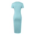 thumbnail image 4 of Robe T-Shirt Maxi à Manches Courtes d'Été 2024 pour Femme - Col Rond Décontracté, Matière Polyester, Tailles P-L, Parfaite pour la Plage/les Vacances, 4 of 5
