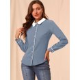 thumbnail image 2 of INSPIRE CHIC Chemise Boutonnée pour Femme à Manches Longues de Travail Col Peter Pan Blouse Haut, 2 of 6