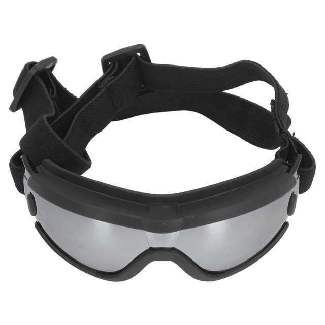 Dog Goggles, Dog Sunglasses UV Proof Explosion Resistant Comfortable Adjustable Lens Strap for Cycling Red Lens,Grey Lens,Transparent Lens,Silver Lens