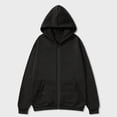 thumbnail image 3 of Zip Up Hoodies for Men Long Sleeve Sweatshirt Loose Fit Solid Color Fall Sweatshirts, 3 of 6