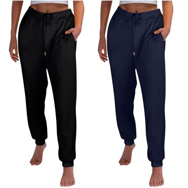 FAIWAD Womens 2PC Fleece Joggers Pants Elastic Waisted Sweatpant with Pockets Casual Active Workout Sports Trousers