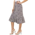 thumbnail image 4 of Unique Bargains Women's Floral Elastic Waist Ruffle High Low Hem Skirts, 4 of 5