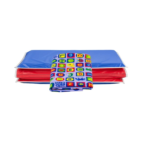 KinderMat + Eric Carle Kinderbundle - ABC & 123 - Full Nap Mat & Washable Cover Special Edition - 47"" x 22"" Value Bundle Great for Daycare & Family Households