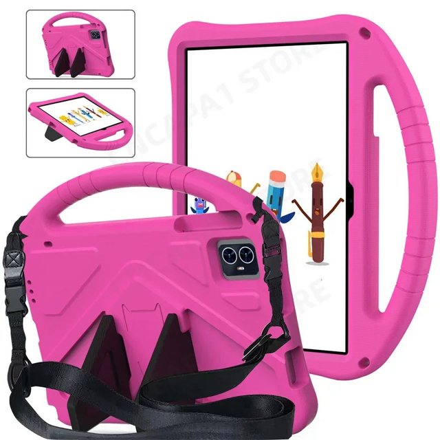 For Teclast M50HD M50 Pro HD 2023 10.1" Tablet PC Case Kids Safety Shockproof EVA Foam Portable Cover with Rear Kickstand Case with Strap-RS Teclast M50 Pro