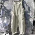 thumbnail image 2 of Combinaisons en Lin à Rayures pour Femmes Combinaison Extensible pour Femmes Combinaison d'Été Décontractée Coupe Ample Pantalon Combinaison pour Femmes Bretelle Ajustable Salopette Sans Manches Combinaison pour Femmes Grande Taille Harem Jambe Grand Pantalon à Bavette, 2 of 7