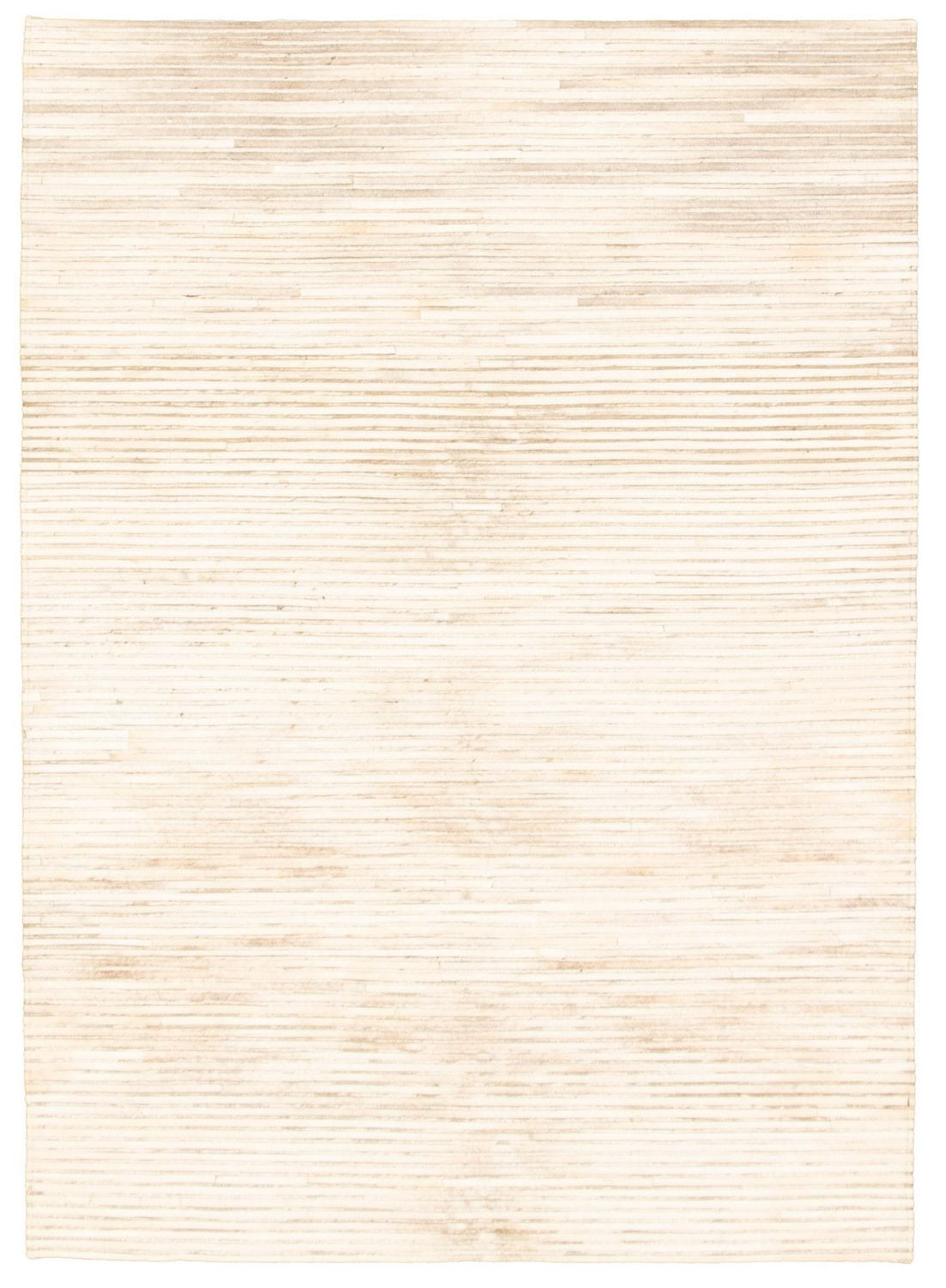 ECARPETGALLERY Tapis Fait à la Main pour Salon, Salle à Manger et Chambre à Coucher Contemporain Collection Patchwork en cuir 5'3" x 7'4" en Ivoire
