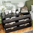 thumbnail image 4 of HOMCOM Commode à 6 Tiroirs pour Chambre Commode Poignées et Pieds Dorés, 4 of 10
