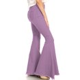 thumbnail image 2 of Feinuhan Women's High Waist Flared Bell Bottom Jeans, Purple, Small, 2 of 5