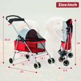 thumbnail image 4 of NiamVelo Poussette pour Chien Pliable Poussette pour Chat avec 4 Roues Poussette Portable pour Toutou avec Porte-Gobelets, Rouge, 4 of 7