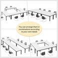 thumbnail image 4 of Tribesigns 78.74-Inch White and Black Conference Table, Large Office Meeting Seminar Desk with Metal Legs and Adjustable Foot Pads, Seats 6–8, Only Table Included, 4 of 5