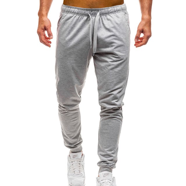 Innerwin Trousers Drawstring Men Bottoms Sport High Waisted Casual Pants Light Gray L