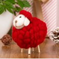 thumbnail image 1 of Handmade Felt Sheep Miniature Decoration Christmas Tree Hanging Ornament Felt Sheep Figurines，Red Lamb, 1 of 4