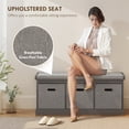 thumbnail image 4 of HOMCOM Shoe Bench with Cushion Seat, 3 Fabric Drawers, Dark Grey, 4 of 10