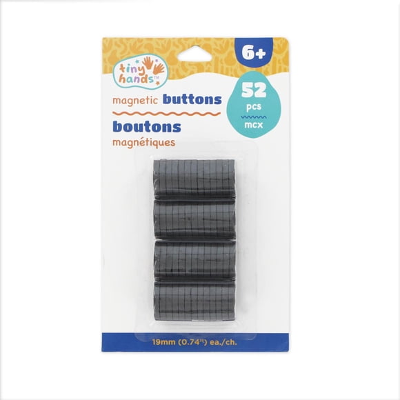 TINY HANDS Magnetic Buttons, 52 pcs, 19 mm (0.75 in) - Kids Crafts, 52pcs