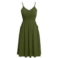 thumbnail image 4 of Robe d'Été pour Femmes Robe pour Femmes Été Femmes Mode Été Bord de Mer à Bretelles Sans Manches Col en V Couleur Unie Robe Décontractée, 4 of 8