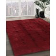 thumbnail image 2 of Ahgly Company Tapis d'Intérieur Carrés Abstraits Rouges Abstraits pour Aire, 7 Pieds Carré, 2 of 6