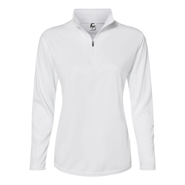 C2 Sport Womens Quarter-Zip Pullover, M, White