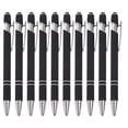 thumbnail image 1 of Maplenight Aluminum Ballpoint Pen with Touchscreen Tip - Metal Body, 1.5g Ink, 10pc Set for Business, Student Writing, and Screen Use Black, 1 of 4