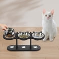 thumbnail image 3 of Fournitures pour Animaux Bol d'Alimentation Surélevé pour Chat et Chien d'Intérieur avec Support Noir et Conception Inclinable Ensemble d'Alimentation pour Animaux Surélevé à 15° en Acier Inoxydable Hauteur Réglable pour Usage Intérieur, 3 of 5
