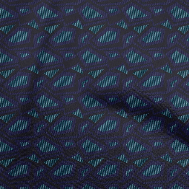 oneOone Cotton Flex Dark Blue Fabric Abstract Craft Projects Decor Fabric Printed By The Yard 40 Inch Wide