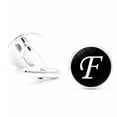 thumbnail image 4 of fastboy 1 Pair Men's Letter Cufflink Wedding Formal Initial Alphabet Stainless Steel Cufflink, Letter F, 4 of 7