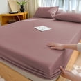 thumbnail image 4 of Qonioi Washed Cotton Bed Skirt, Polyester Single Bed Skirt with Anti-Slip, Multicolor Fitted Dust Ruffle for Bed Frame 200x150cm, 4 of 6