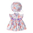 thumbnail image 1 of WEAIXIMIUNG Girls Dresses Size 6/7 Summer Girl Romper Ruffle Fly Sleeve Cute Rabbit Print Baby Dress with Baby Cap, 1 of 4