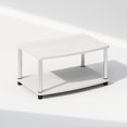 thumbnail image 1 of Furinno Turn-N-Tube 2-Tier Multipurpose Printer Stand Display & Storage Shelf, White Oak, Stainless Steel Tubes, 1 of 6