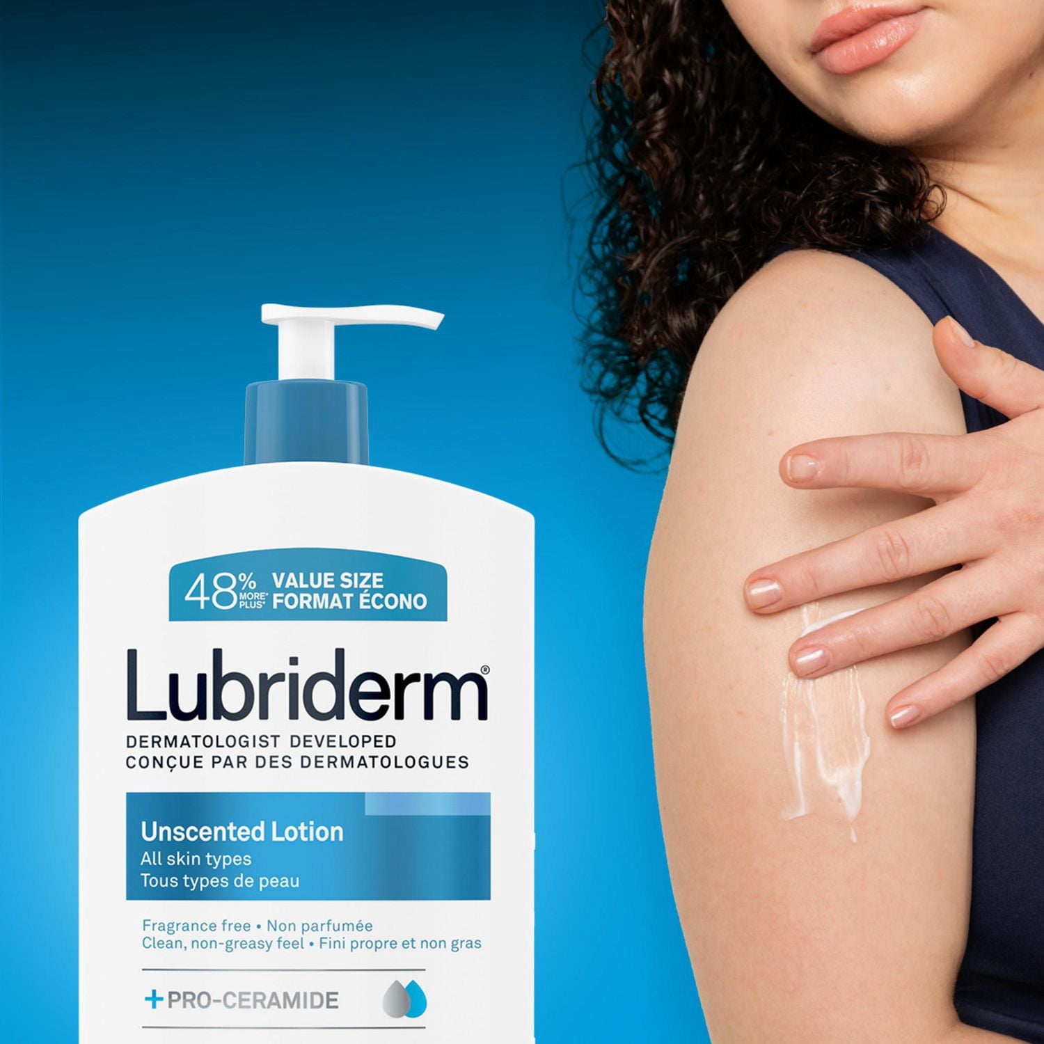 Lubriderm Unscented Lotion, Shea Butter and Glycerin, Dry Skin, Hand, Face Moisturizer, Fragrance Free