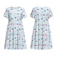 thumbnail image 3 of Bixox Women's Short Sleeve Summer Dress Loose Swing Knee Length Dresses with Pockets-Rabbit In The Rain, 3 of 7