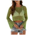 thumbnail image 1 of FhsagQ Paréo pour Femmes Grande Taille Rouge Nouveaux Chandails pour Dames avec Col Rond Ample et Manches Ajourées Paréo pour Femmes Dentelle Rose Teddy Paréo pour Femmes Robe Paréo Vert P, 1 of 5