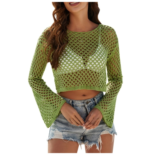 FhsagQ Paréo pour Femmes Grande Taille Rouge Nouveaux Chandails pour Dames avec Col Rond Ample et Manches Ajourées Paréo pour Femmes Dentelle Rose Teddy Paréo pour Femmes Robe Paréo Vert P