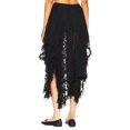 thumbnail image 4 of Gupgi Women Lace Skirts Solid Color Irregular Midi Skirt High Waist Ruffle See Through Skirts, 4 of 7