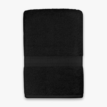 Serviette de bain unie Mainstays Basics, douce et résistante, 100 % coton, noire